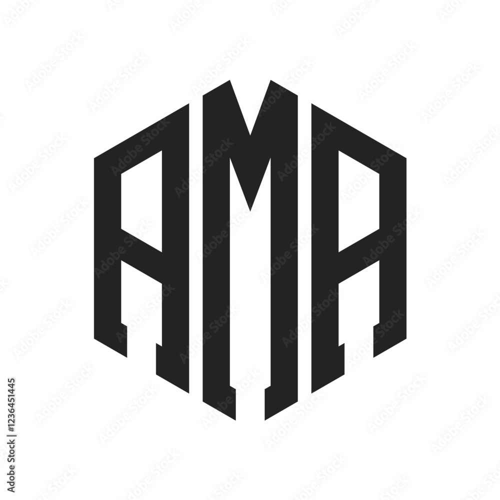 AMA Logo Design. Initial Letter AMA Monogram Logo using Hexagon shape AMA Logo Design. Initial Letter AMA Monogram Logo using Hexagon shape