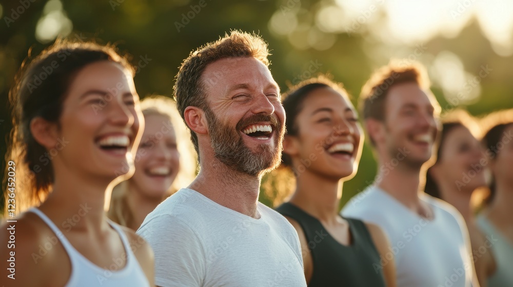 Joyful Group of Diverse People Laughing Together Outdoors