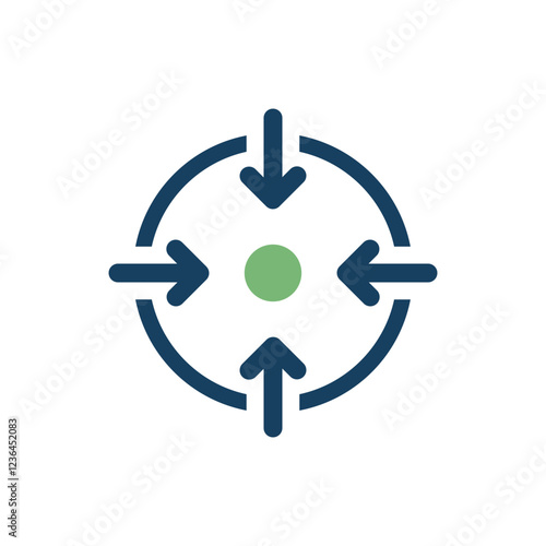 Free Download A captivating vector icon representing strategy and direction, with arrows pointing inward to a central focal point, symbolizing focus and effective coordination in various contexts - GFXLoad
