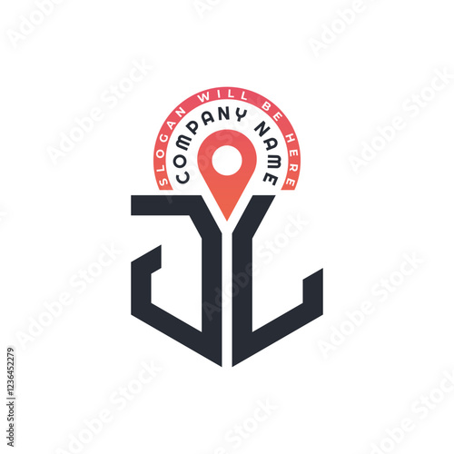 JL Location Logo Design for Human Resources, Recruitment, and Navigation - Letter JL Logo with Location Icon for Business and Technology photo