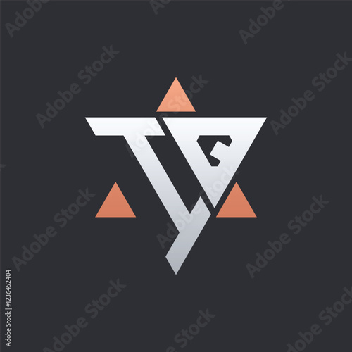 Modern IQ Letter Logo Design with Geometric Triangle Elements. IQ Logo Initials
