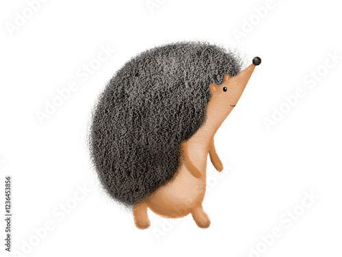 Adorable pastel illustration of cute hedgehogs in a whimsical forest, created in Procreate. Perfect for children's books, nursery decor, storybook art, and soft, charming animal illustrations