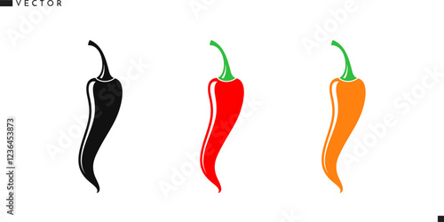 Chili pepper vector illustration. Abstract vegetable icon