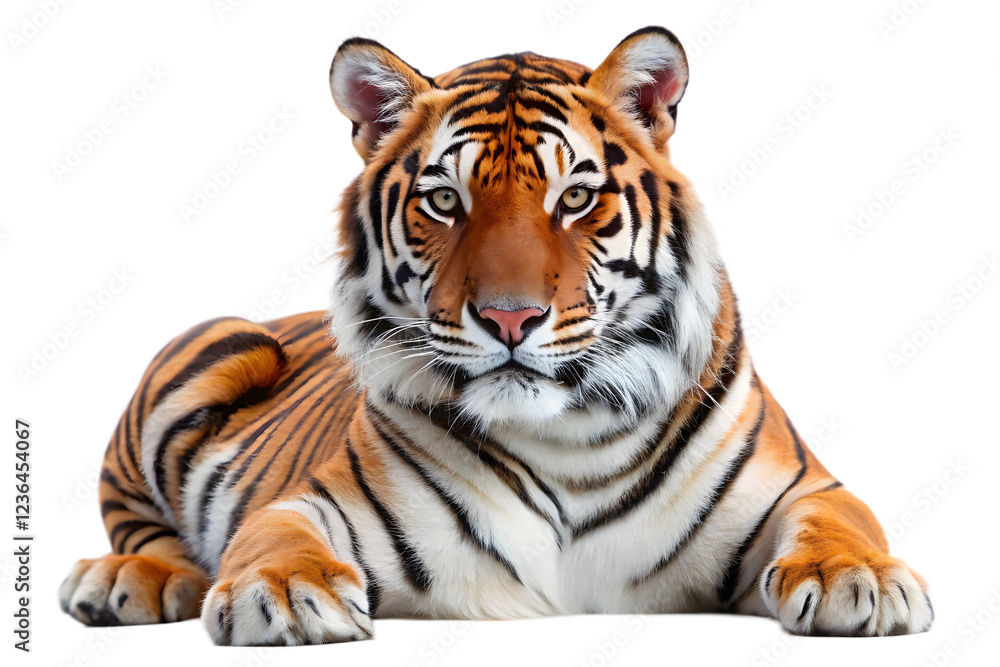 Create A Clear Image of Bengal tiger isolated on white backgroun Create A Clear Image of Bengal tiger isolated on white backgroun