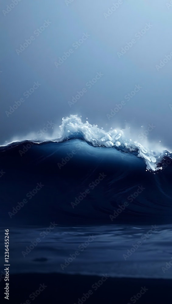 Naklejka premium wave breaking on the rocks