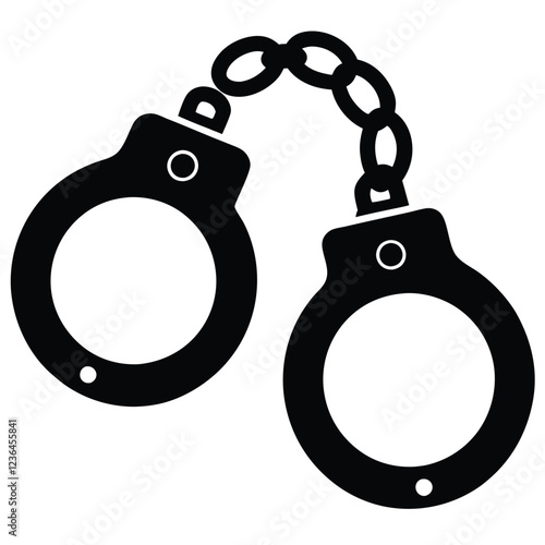 handcuff silhouette vector, handcuff icon vector illustration