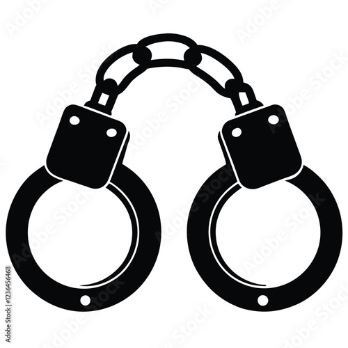 handcuff silhouette vector, handcuff icon vector illustration