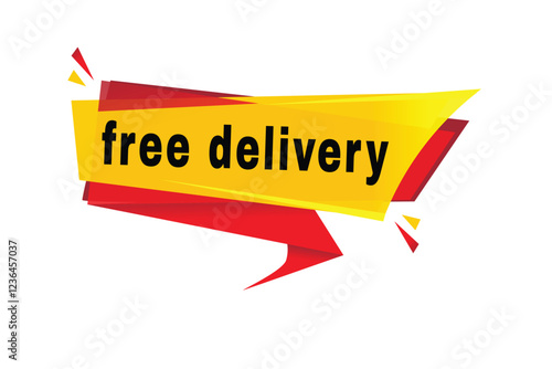 Free Download Free delivery banner design icon isolated, flat template or tag. vector element. - GFXLoad
