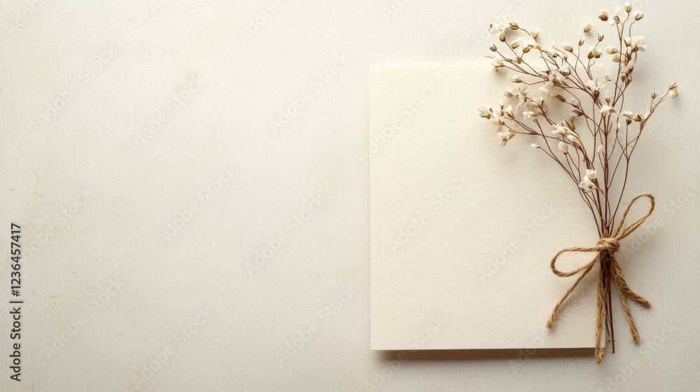 Creating heartfelt greeting cards with dried flowers home workspace photography minimalistic design top view personal touch Creating heartfelt greeting cards with dried flowers home workspace photography minimalistic design top view personal touch