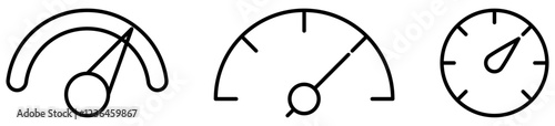 Set of Speedometer, Tachometer Sign Guage Symbol Vector Illustration