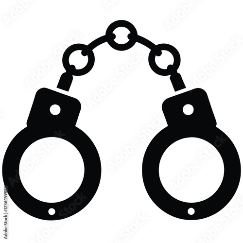 handcuff silhouette vector, handcuff icon vector illustration