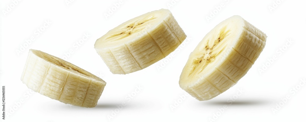 Banana Slices Cut Out Sliced bananas in motion Banana Slices Cut Out Sliced bananas in motion