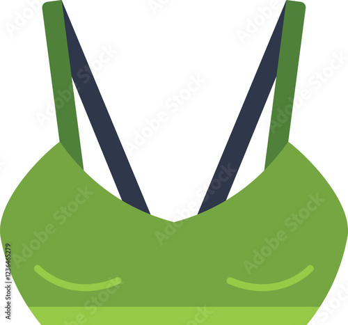 Green sports bra with black straps, perfect for women engaging in physical activity