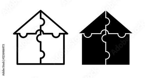 Modular house icon vector graphics