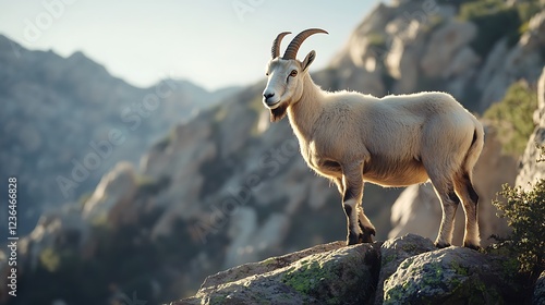 Majestic Mountain Goat Stands on Rocky Peak