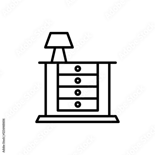 Bedside table icon vector graphics