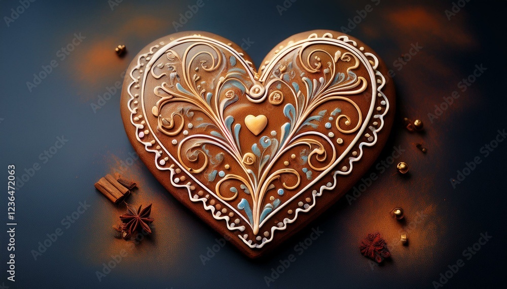 beautifully iced cinnamon gingerbread heart beautifully iced cinnamon gingerbread heart