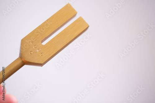 tuning fork on a fabric.