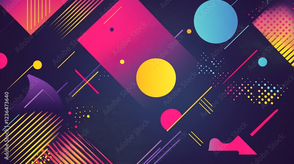 Abstract geometric pattern background with vibrant colors and dynamic shapes creating modern look Abstract geometric pattern background with vibrant colors and dynamic shapes creating modern look