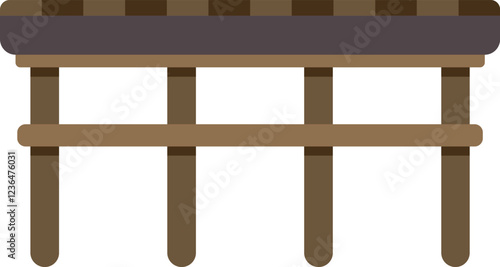 Simple vector illustration of a wooden pier isolated on a white background