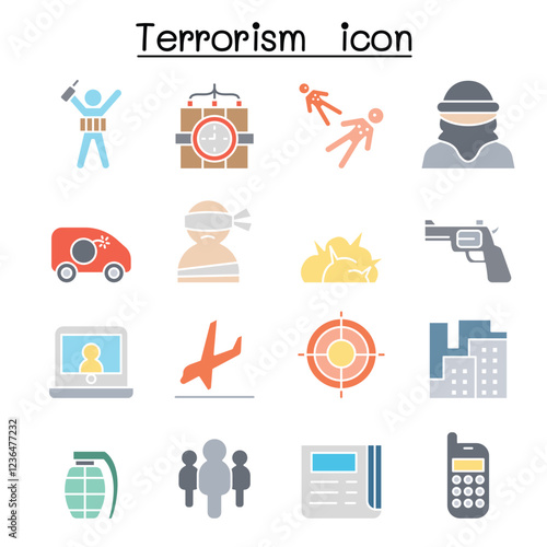 Terrorism icon in thin line style