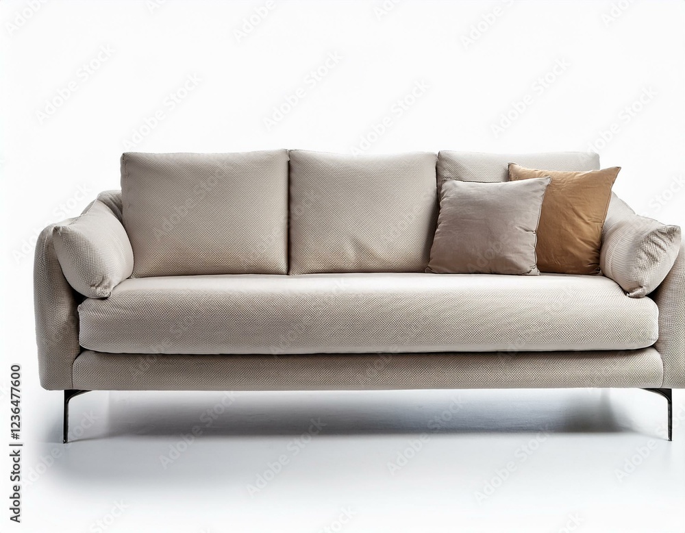 modern fabric sofa in minimalistic style isolated on white background modern fabric sofa in minimalistic style isolated on white background