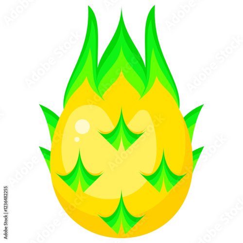 Flat Yellow Pitaya Icon