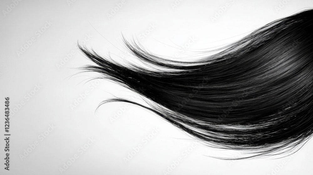 a black and white photo of a woman's hair on a white background The hair is long and straight, cascading down the back of her head a black and white photo of a woman's hair on a white background The hair is long and straight, cascading down the back of her head