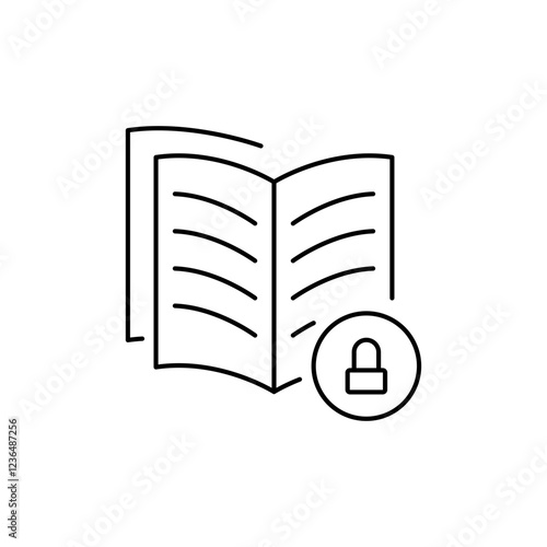 Outline Book with Lock icon, represents security policies.