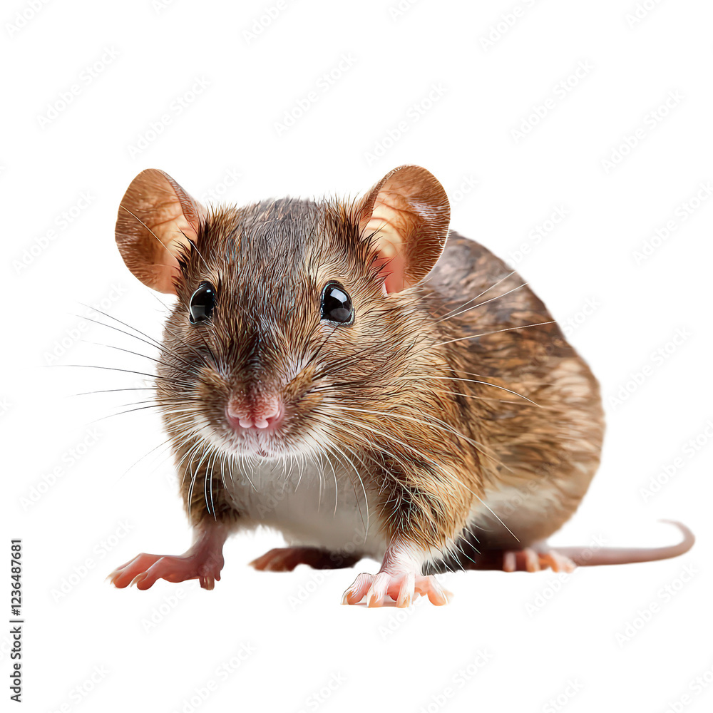 Adorable Close-Up of a Rodent Isolated on Transparent Background for Cute Animal and Wildlife Design Concepts