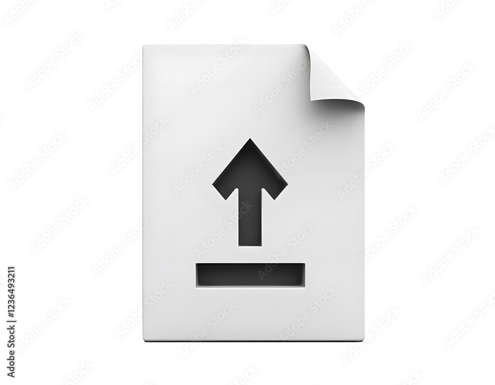 Upload Icon: 3D Render of a Simple Upload Symbol Upload Icon: 3D Render of a Simple Upload Symbol