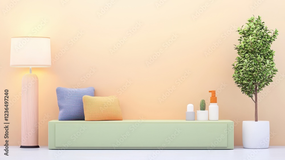 Modern Interior with Stylish Sofa and Decorative Items Modern Interior with Stylish Sofa and Decorative Items