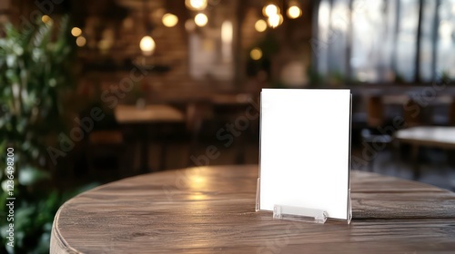 Wallpaper Mural Blank menu card on wooden table in a cafe. Torontodigital.ca