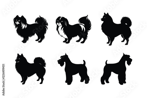 Illustration of dog breed silhouettes in vector