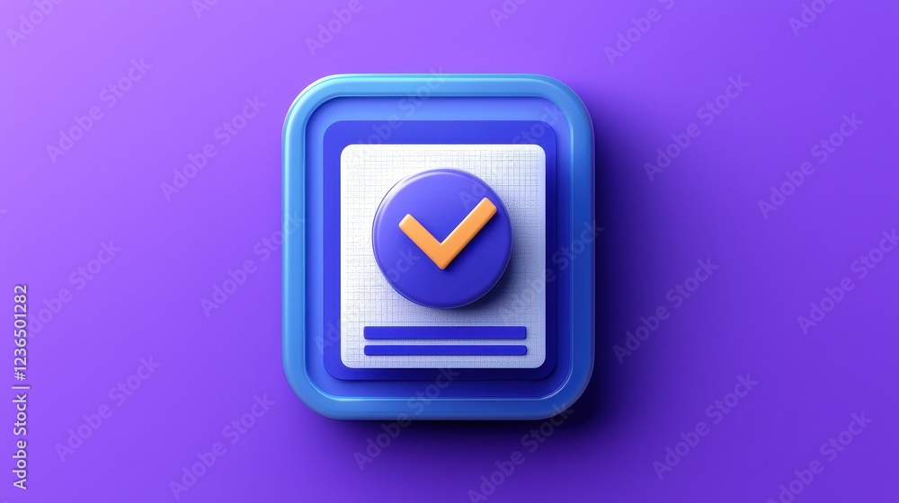 3D Render of App Icon: Confirmation Checkmark 3D Render of App Icon: Confirmation Checkmark