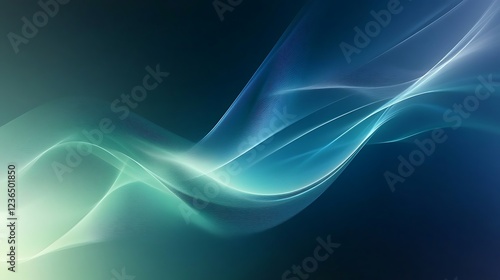 Abstract Teal Blue Green Wave Design Background