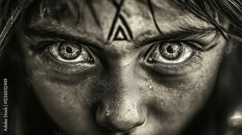 Wallpaper Mural An intense close-up of a child's eyes, reflecting deep emotion and mystery, evoking curiosity and a sense of understanding of unspoken stories and experiences. Torontodigital.ca