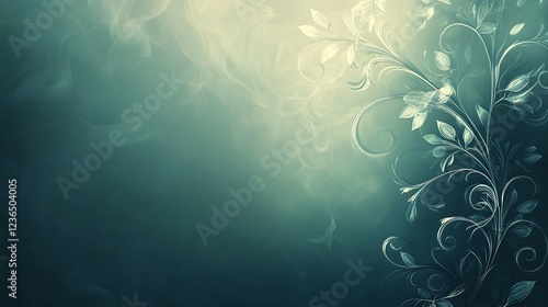 Elegant Floral Design on Teal Background
