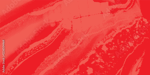 Distressed background in red texture with circles, spots, scratches, and lines. Abstract vector illustration.