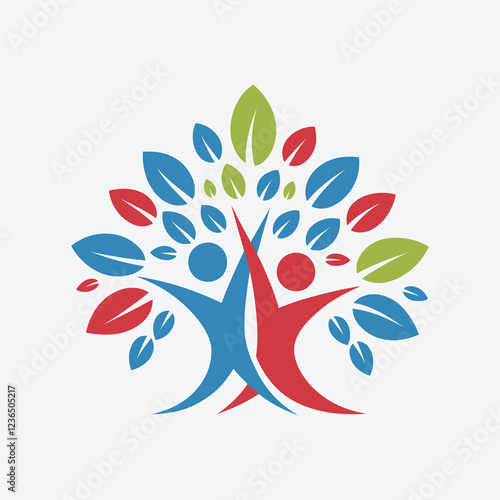 Set of Colourful and black banyan tree combo Package collection, Logo Icon Vector illustration design