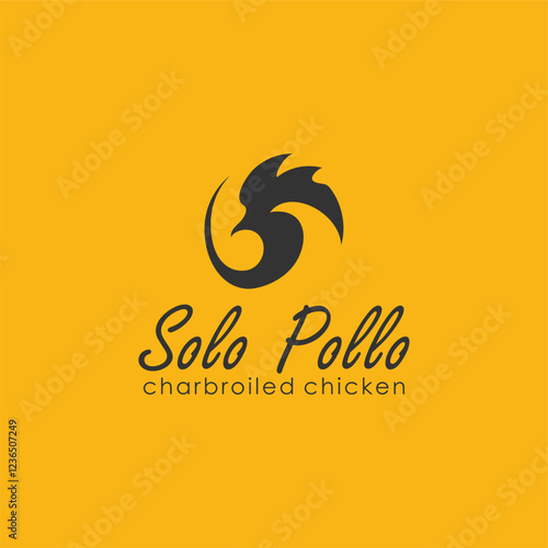 head rooster logo design vector