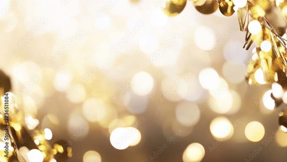 Golden garland bokeh background; festive, celebratory Golden garland bokeh background; festive, celebratory