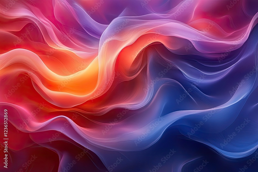 Abstract Colorful Waves Digital Art Print Abstract Colorful Waves Digital Art Print