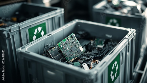 E-waste Recycling Bins Factory Close-up (1)