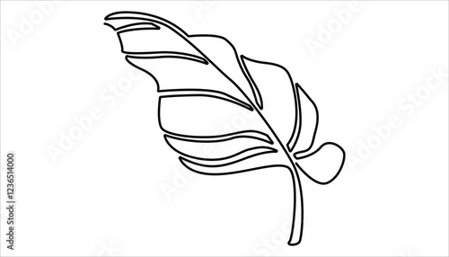 Calla leaf continuous one line drawing. calla laves single line illustration. Hand drawn element for decoration print poster and banner