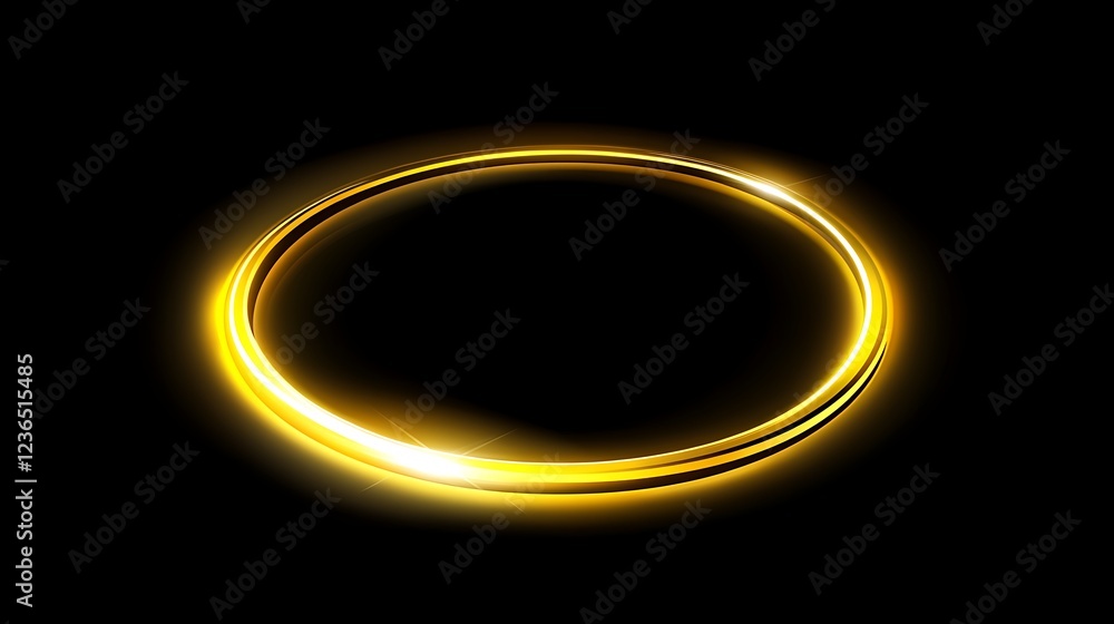 Glowing Golden Circle Abstract Design Glowing Golden Circle Abstract Design
