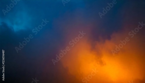 Vibrant and Mystical Atmosphere with Blue and Orange Fog, Soft Lighting, and Cloudy Texture, Perfect for Creative and Abstract Concepts, Cinematic Backgrounds, or Fantasy and Sci-Fi Themes with Dramat