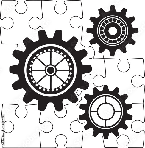 Isolated black zahnrad oder puzzleteile icon Vector, black zahnrad oder puzzleteile Silhouette,black zahnrad oder puzzleteile icon set, black zahnrad oder puzzleteile for logo,color black zahnrad