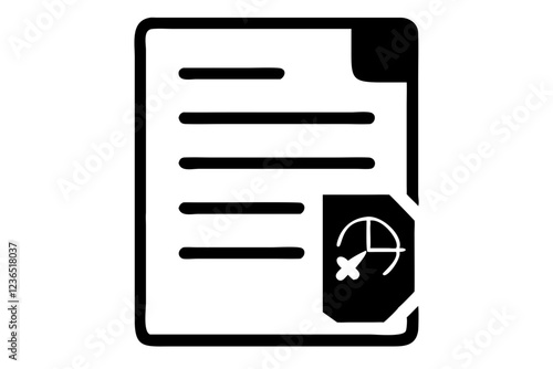 policy document black icon vector isolated on a white background. Information Glyph Solid Black Illustration
