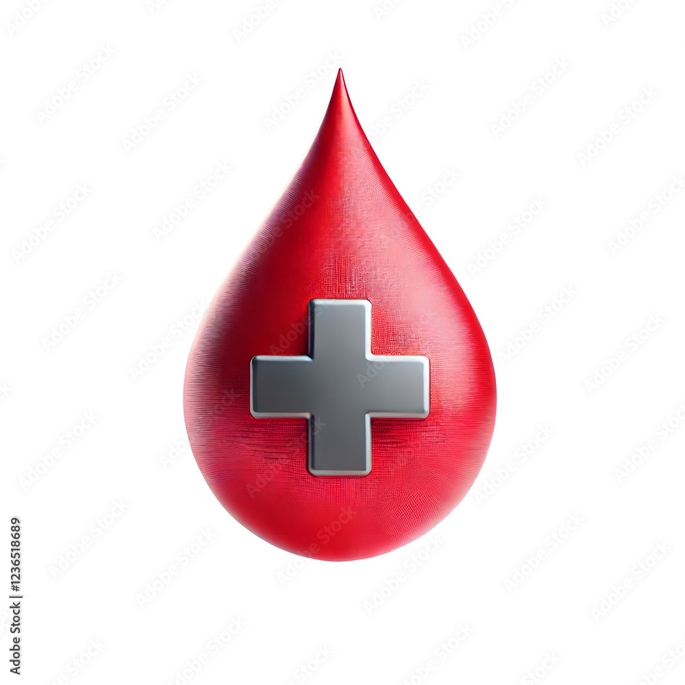 Red drop for World Health Day, isolated on transparent background Red drop for World Health Day, isolated on transparent background